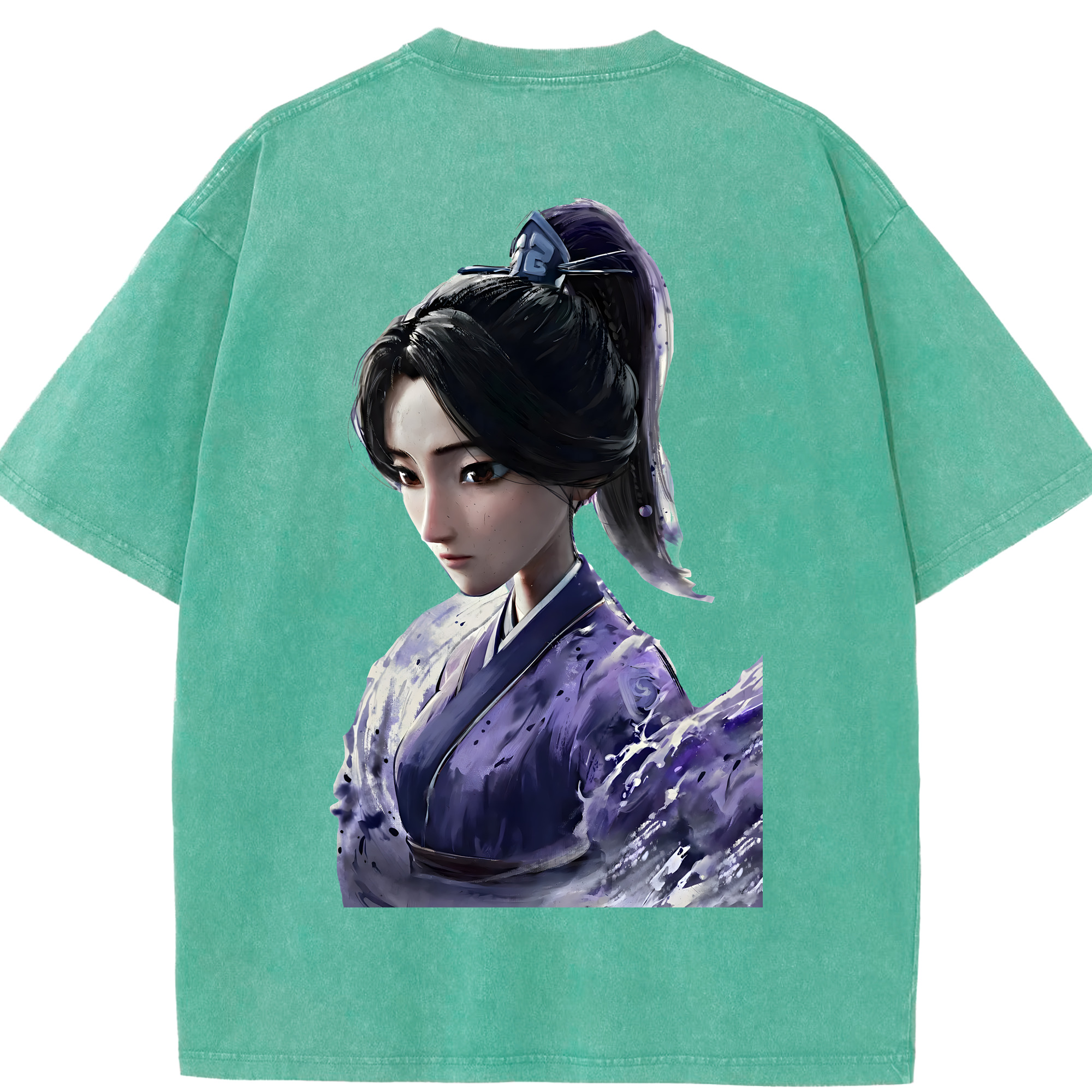 （画像用） Ne Zha 2 ナタ 魔童の大暴れ 綿100% ヴィンテージ風 半袖Tシャツ（背面プリント）